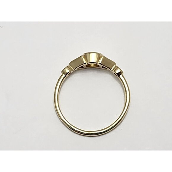 Beautiful 14K Karat Solid Yellow Gold Designer Round Diamond Ring - Size 4.25 - Picture 14 of 16